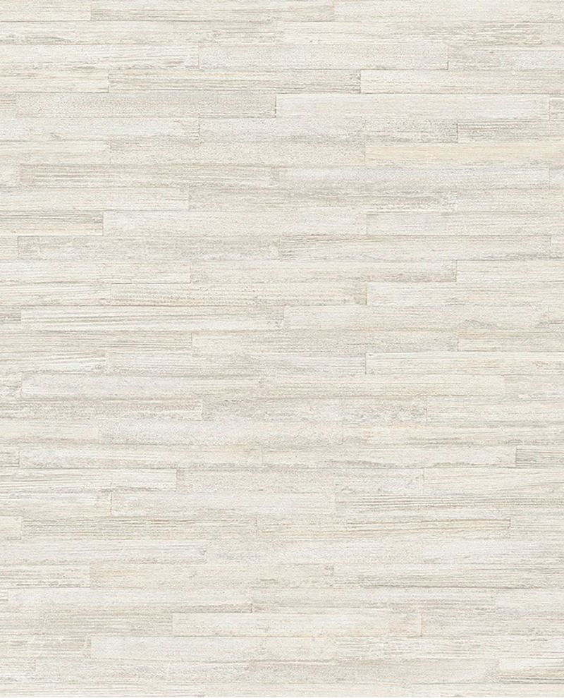 Woven Plank wallpaper by Eijffinger, off-white faux timber plank design, flat pattern swatch