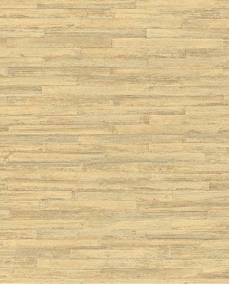 Woven Plank wallpaper by Eijffinger in natural oak tan, faux timber plank design, flat swatch