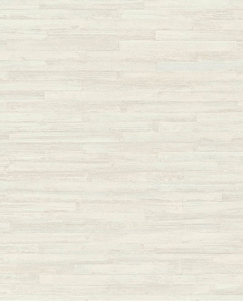 Woven Plank wallpaper by Eijffinger in soft white, subtle wood-plank texture, flat pattern swatch