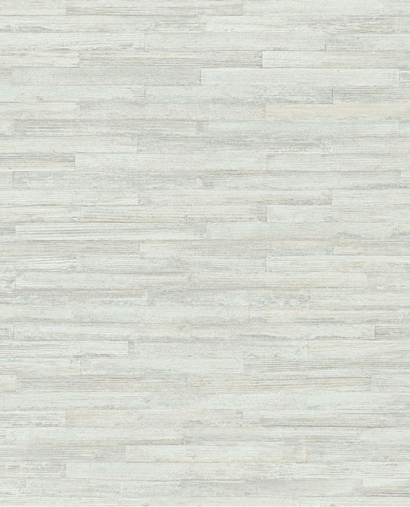 Woven Plank wallpaper by Eijffinger in pale grey, horizontal timber plank effect, flat swatch