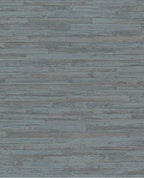Woven Plank wallpaper by Eijffinger in deep teal blue, faux timber plank texture, flat pattern swatch