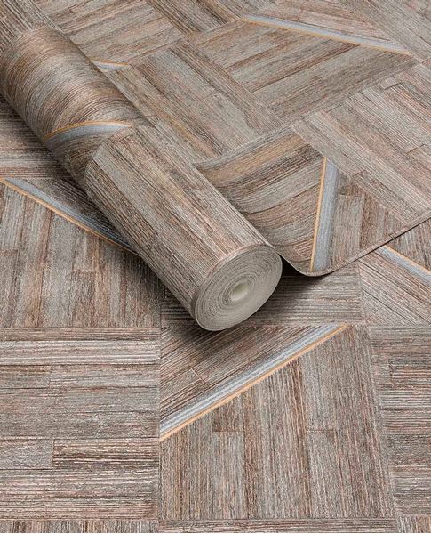 Marquetry Inlay wallpaper by Eijffinger – wood-grain panel texture design