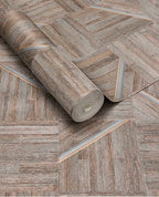 Marquetry Inlay wallpaper by Eijffinger – wood-grain panel texture design