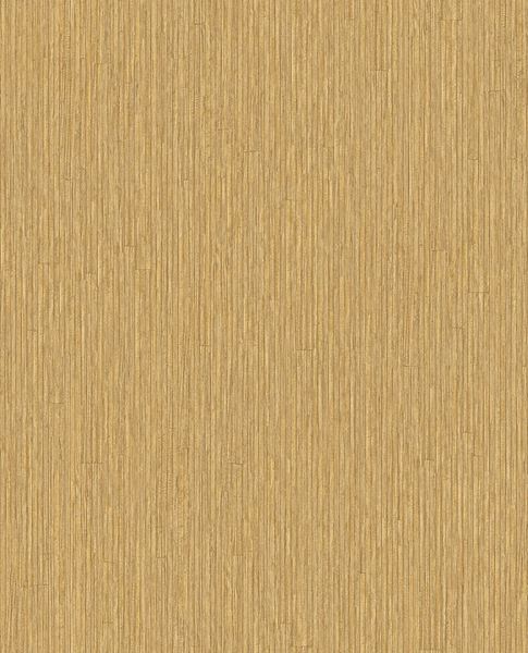 Fine Reed wallpaper by Eijffinger in warm wheat gold, fine vertical reed grasscloth texture, flat swatch