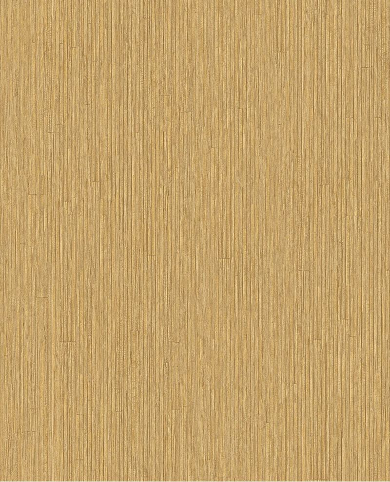 Fine Reed wallpaper by Eijffinger in warm wheat gold, fine vertical reed grasscloth texture, flat swatch