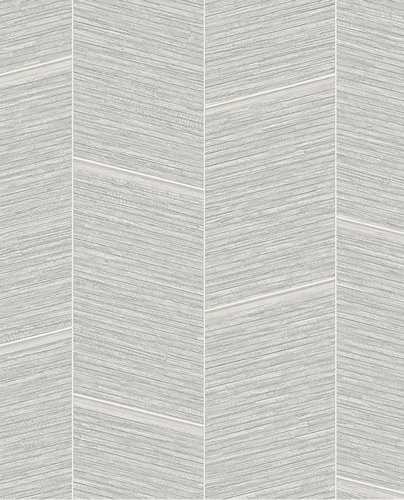 Woven Chevron wallpaper by Eijffinger, light grey grasscloth-look chevron texture, flat swatch