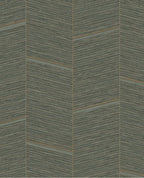 Woven Chevron wallpaper by Eijffinger in deep slate green, woven chevron texture, flat swatch