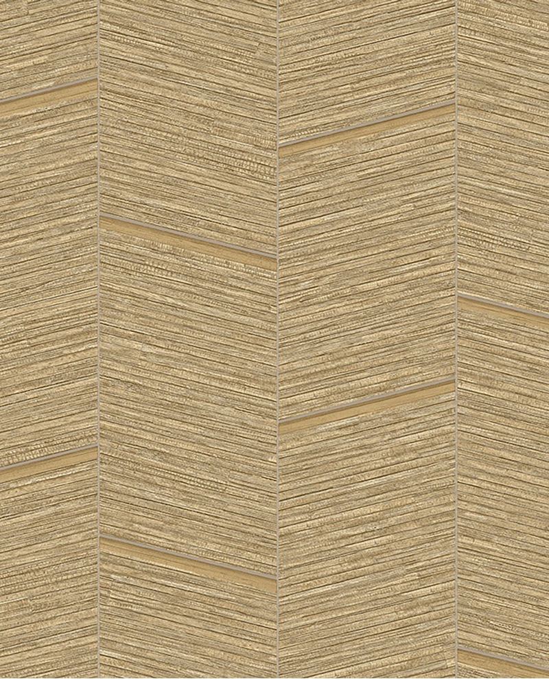 Woven Chevron wallpaper by Eijffinger in warm golden straw, woven chevron texture, flat swatch