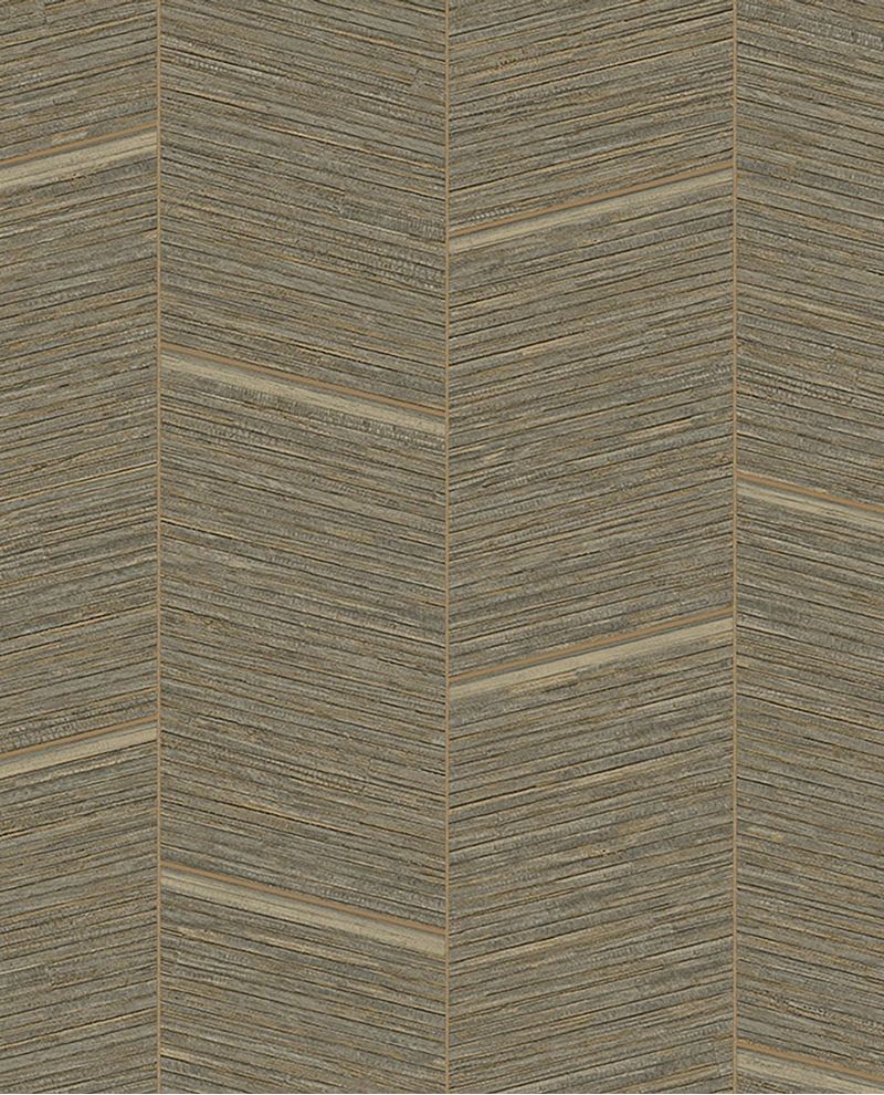 Woven Chevron wallpaper by Eijffinger in taupe grey-brown, woven chevron texture, flat swatch