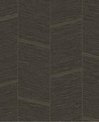 Woven Chevron wallpaper by Eijffinger in dark charcoal espresso, woven chevron texture, flat swatch
