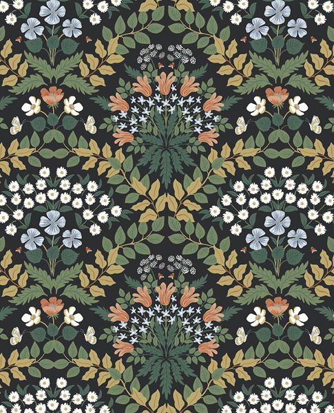 Tapestry Bloom wallpaper by Eijffinger – symmetrical floral damask design