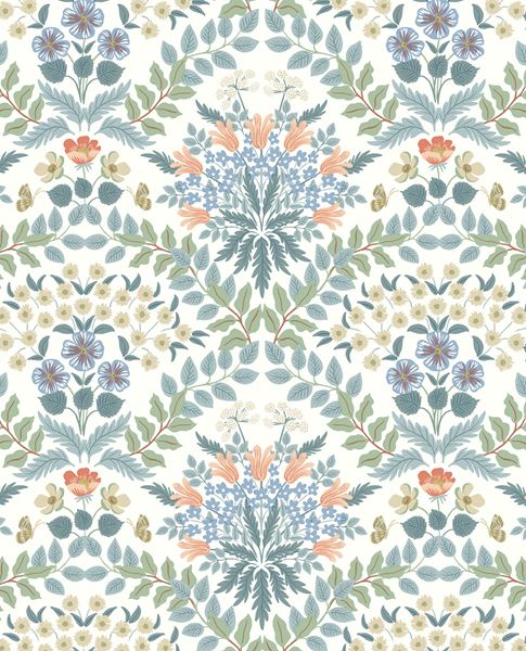 Tapestry Bloom wallpaper by Eijffinger – symmetrical floral damask design
