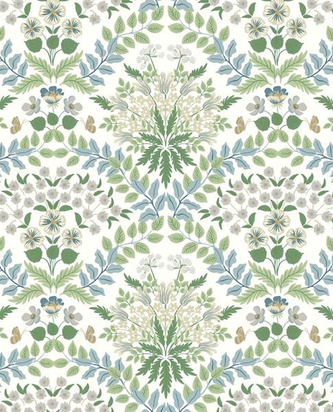 Tapestry Bloom wallpaper by Eijffinger – symmetrical floral damask design