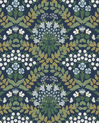 Tapestry Bloom wallpaper by Eijffinger – symmetrical floral damask design