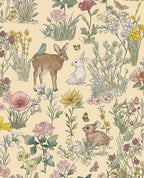 Whispering Meadow wallpaper by Eijffinger – woodland deer and wildflower meadow design