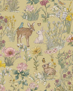 Whispering Meadow wallpaper by Eijffinger – woodland deer and wildflower meadow design