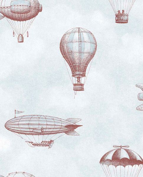 Up & Away wallpaper by Eijffinger – vintage hot-air balloon design
