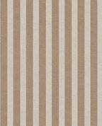 Storybook Stripe wallpaper by Eijffinger, vertical linen-textured stripes in warm taupe and cream, flat swatch