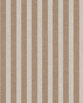 Storybook Stripe wallpaper by Eijffinger, vertical linen-textured stripes in warm taupe and cream, flat swatch