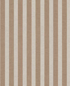 Storybook Stripe wallpaper by Eijffinger, vertical linen-textured stripes in warm taupe and cream, flat swatch