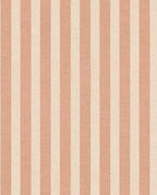 Storybook Stripe wallpaper by Eijffinger in terracotta and cream, linen-look vertical stripes