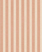 Storybook Stripe wallpaper by Eijffinger in terracotta and cream, linen-look vertical stripes