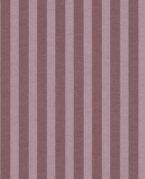 Storybook Stripe wallpaper by Eijffinger in plum and dusky lilac, two-tone vertical stripes