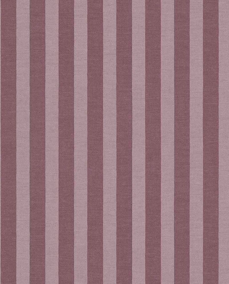 Storybook Stripe wallpaper by Eijffinger in plum and dusky lilac, two-tone vertical stripes