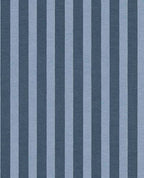 Storybook Stripe wallpaper by Eijffinger in deep navy and powder blue, woven vertical stripes