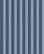 Storybook Stripe wallpaper by Eijffinger in deep navy and powder blue, woven vertical stripes
