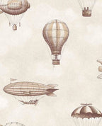 Up & Away wallpaper by Eijffinger – vintage hot-air balloon design
