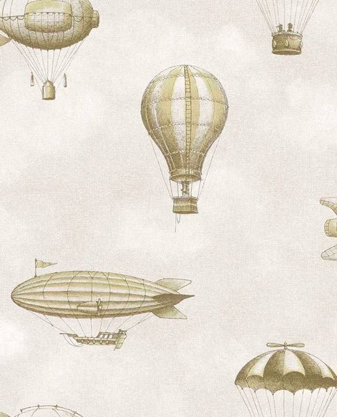 Up & Away wallpaper by Eijffinger – vintage hot-air balloon design