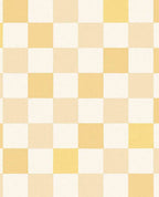 Patchwork Check wallpaper by Eijffinger in sunny yellow and cream, woven-look checkerboard squares