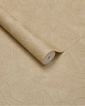 Pebble Relief wallpaper by Eijffinger in light sandy tan, pebble outline pattern, rolled product shot