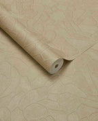Pebble Relief wallpaper by Eijffinger in blush sand, pebble outline pattern, rolled product shot