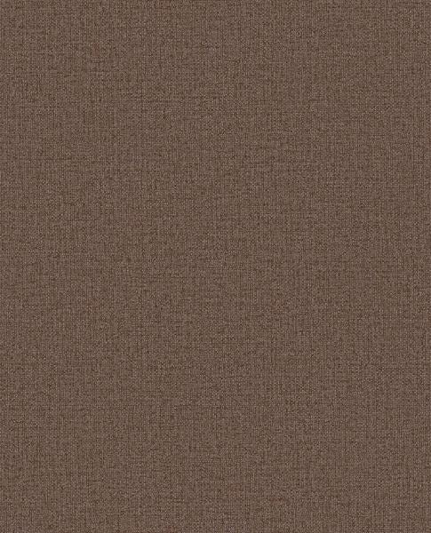 Linen Weave wallpaper by Eijffinger, flat swatch in deep cocoa brown with a linen-weave finish
