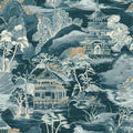 Nara wallpaper by Casamance in Petrole - metallic design