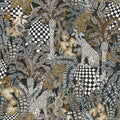 Belize wallpaper by Casamance in Noir/Fauve