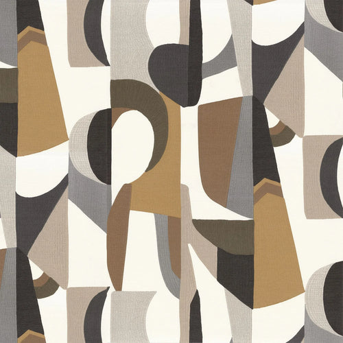 Assemblage wallpaper by Casamance in Blanc/Chocolat
