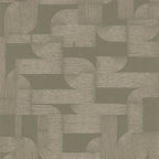 Hector wallpaper by Casamance in khaki, flat swatch of the tonal Deco line motif in muted taupe-green