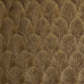 Close-up of Tourmaline Gold wallpaper by Casamance, scalloped Art Deco fan pattern in metallic golden brown tones