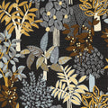 Peradeniya wallpaper by Casamance in Noir/Acier - metallic design