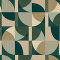 Barillet wallpaper by Casamance in Émeraude/Beige