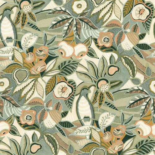 Tehuana wallpaper by Casamance in Céladon/Amande - metallic design