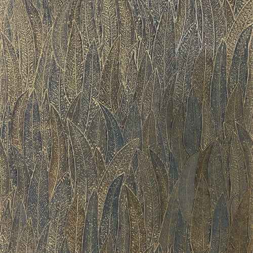 Cinerea Leaves wallpaper by Casamance in Anthracite/Doré - metallic design