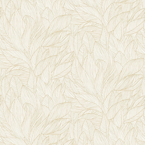 Hosta wallpaper by Casamance in Ivoire/Doré - metallic design