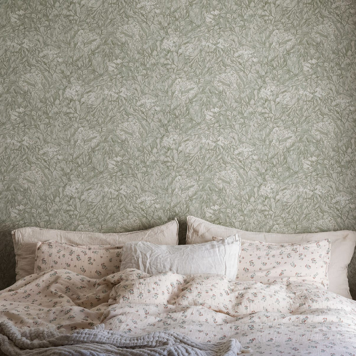 Malin in Sage Green - Wallpaper Trader
