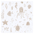 Della wallpaper by Sandberg, flat swatch of sandy beige watercolour sea creatures on cream