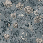 Linda Misty Blue wallpaper by Sandberg – floral design