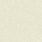 Sigfrid wallpaper by Sandberg, flat swatch of the leaf vine pattern in pale sage green on a cream ground